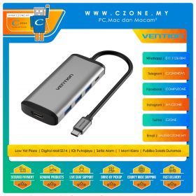 Vention CNBHB USB-C Docking Station (3x USB, 1x HDMI, 1x USB-C PD, 87 Watts)