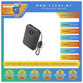 Vention FKAB0-C-TY 10,000mAh  Power Bank LED Display Type - Black 