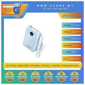 Vention FKAL0-C-TY 10,000mAh  Power Bank LED Display Type - Blue