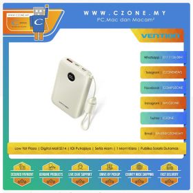 Vention FKAN0-C-TY 10,000mAh  Power Bank LED Display Type -White