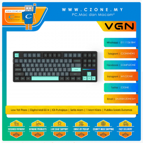 VGN V87 Tri-Mode Mechanical Keyboard (Strawberry Pudding Switch, Carribean Blue)