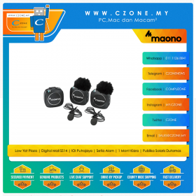 Maono AU-WM820 Wireless Microphone Kit (2 Transmitter + 1 Receiver, 3.5mm)