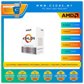 AMD Athlon 3000G Processor (3.5GHz, 2Cores, 4Threads, 5MB Cache, Radeon Graphics)