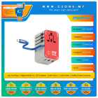 Momax - 1-World+ RX-78-2 Gundam - 70W Travel Adapter - Built-In USB-C Cable, 1 USB-C, 2 USB-A