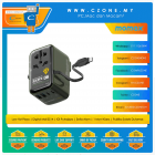 Momax - 1-World+Flow - MS-06F Zaku II - 35W Travel Adapter - Built-In USB-C Cable, 2 USB-C, 2 USB-A