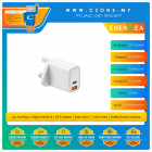 Energea - Bazic AmpCharge PS33 Pro 30W Wall Charger - 1 USB-C, 1 USB-A - White