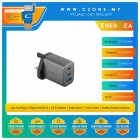 Energea - AmpCharge Gan65 65W Wall Charger - 2 USB-C, 1 USB-A