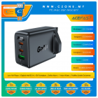 Acefast A44 65W 3-Port GaN Wall Charger (2x USB-C, 1x USB-A, Black)