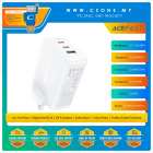 Acefast A44 65W 3-Port GaN Wall Charger (2x USB-C, 1x USB-A, UK, White)