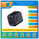 Aukey 30W 4-Port Universal Travel Adapter (3x USB-A, 1x USB-C)