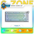 Aula AU75 Tri-Mode Mechanical Keyboard (Star Vector Switch, Sea Salt Blue)