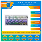 Aula F75 Gradient Purple Side Engrave Tri-Mode Mechanical Keyboard (Star Vector Switch, White)