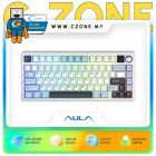 Aula F75 Max Glacier Blue Tri-Mode Mechanical Keyboard (Reaper Switch, Blue+White+Dark Purple)