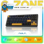 Aula F87 Thunder Black Tri-Mode Mechanical Keyboard (Gray Wood Switch V3, Black)-DNR