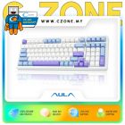Aula F99 Light Blue-White-Dark Purple Tri-Mode Mechanical Keyboard (Nimbus V3 Switch, White) - DNR