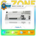 Aula F99 Light Grey-White-Dark Grey Tri-Mode Mechanical Keyboard (Nimbus V3 Switch, White) - DNR