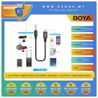Boya BY-K1 3.5MM TRS to Lightning Microphone And Headphone Jack Adapter - 20CM