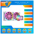 ID-Cooling Pinkflow 240 Diamond Purple AIO CPU Liquid Cooler (AMD, Intel, 2x 120mm Fan, ARGB)