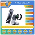 Aukey - Magfusion Z 3-in-1 Foldable Magnetic Fast Wireless Charging Station - Gray