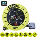Masterplug CSU05134SL 4 Cable Reel Work  (4x UK Sockets, 5M, Green)