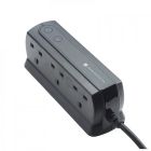 Masterplug SRGD62MB-MPA 6 Surge Protector (6x UK Sockets, Black)