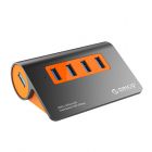 Orico M3H4-G2 4 Port USB3.1 Gen2 USB Hub (Aluminium, Black/Orange)