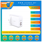 Aukey - Omnia II Duo 45W 2-Port Wall Charger with GaN Power Tech - 2 USB-C - White