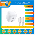 UGREEN - CD294 45W Nexode Dual USB-C GaN Fast Charger - 2 USB-C, Charging Cable - White